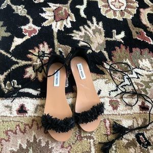 Steve Madden Lace Up Black Sandals